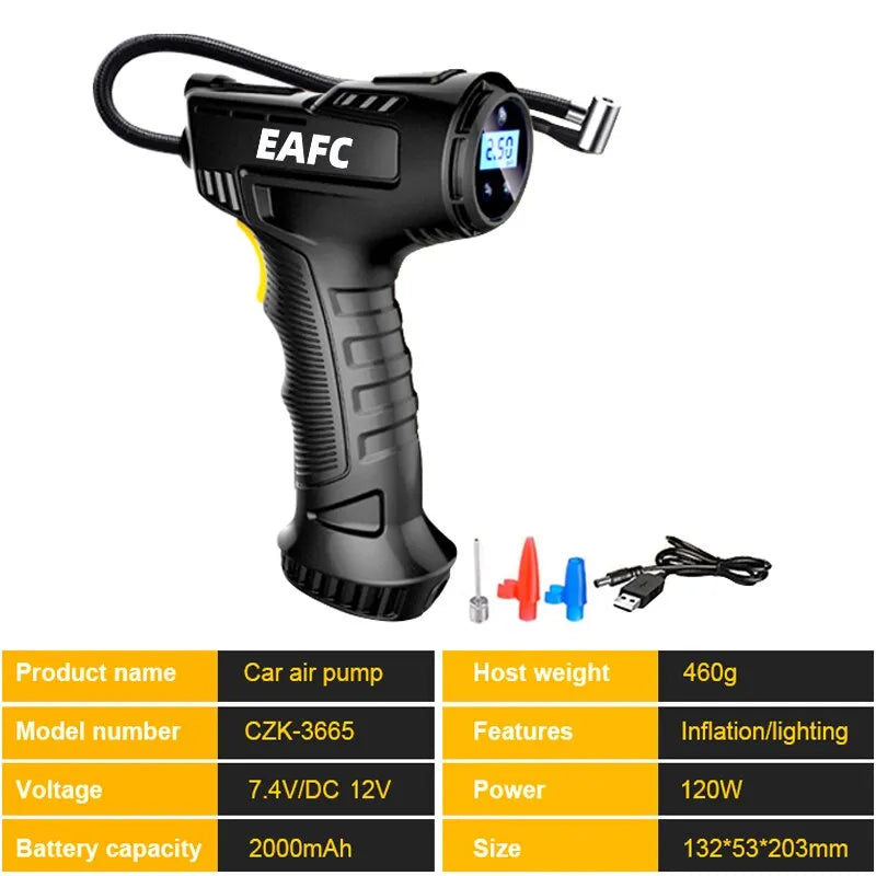 EAFC 120W Handheld Air Compressor Wireless - Inverted Powers