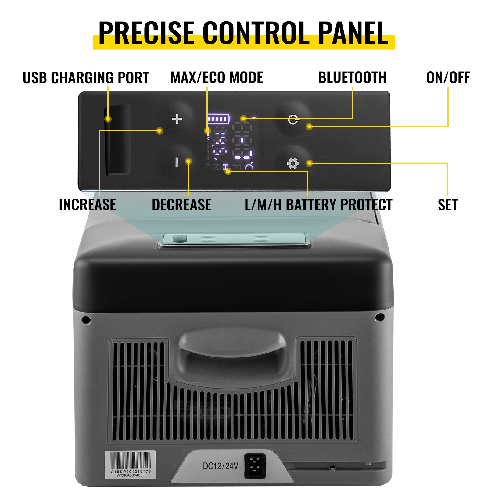 VEVOR 15L/95L Car Refrigerator Portable Fridge Freezer 12/24V DC 110-240 AC - Inverted Powers